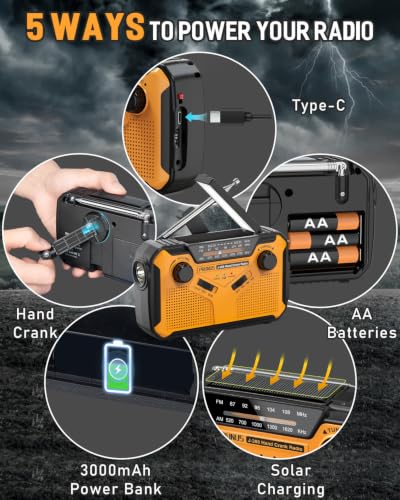 PRUNUS J-369 11100mWh Emergency Weather Radio NOAA/AM/FM - Image 3