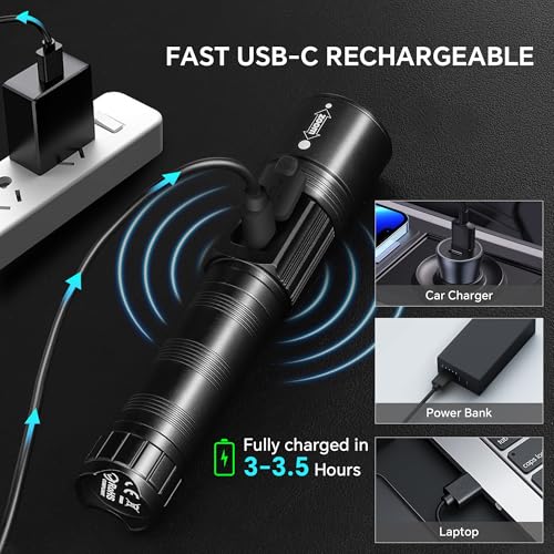Rechargeable Flashlights Super Bright LED Flash Light 2 Pack - Image 5