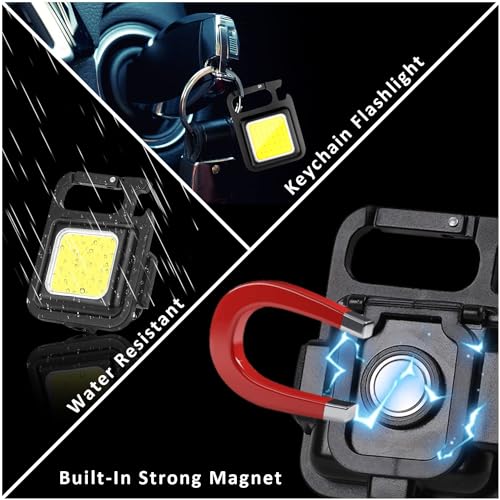 MAKDAK COB Rechargeable Keychain Flashlight 2Pack, High | Home Repair - Image 6