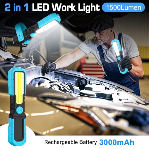 Work Light for Mechanic, 1500LM 3000mAh Rechargeable - Image 4