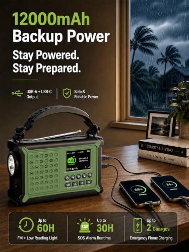 S.A.M.E. NOAA Weather Radio with 12000mAh Battery & 2.4" Color - Image 6