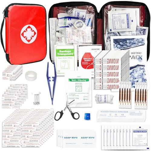 First Aid Kit 300PCS Car Home Camping Essentials Red 1st Aid - Image 2