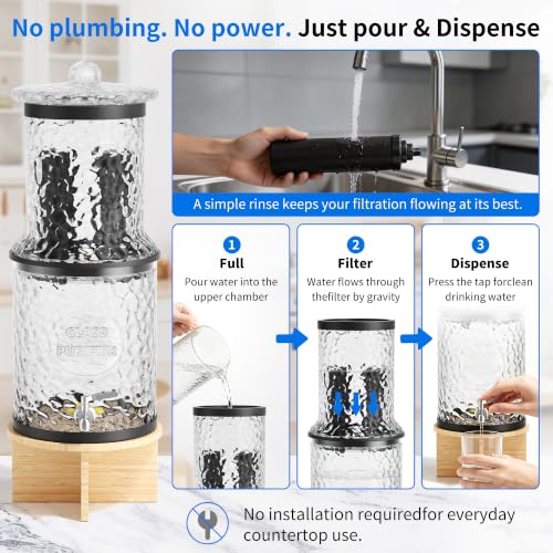 Glass Gravity Water Filter,3 Gallon Glass Water Dispenser - Image 6