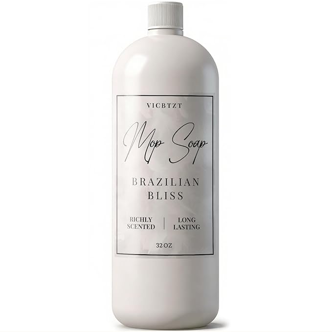 Mop Soap, Richly Scented Brazilian Bliss Fragrance, Long Lasting Luxury Floor Cleaning for Hardwood, Tile, Stone, & Laminate. Rinse-Free, Low-Foam & Residue-Free for All Mops (32 oz)
