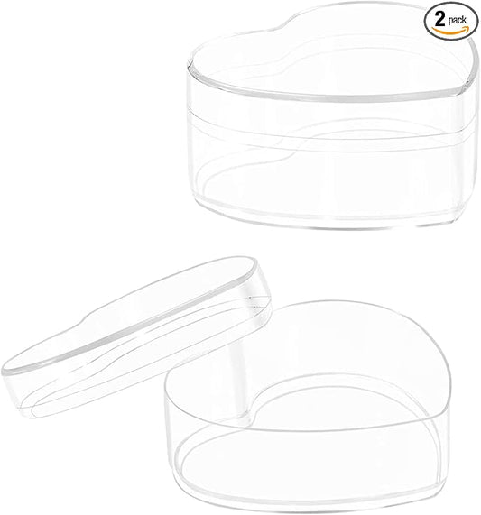 KissYou Acrylic Box Clear Display Boxes with Lid Heart-shaped Cube Crystal Jewelry Display Boxes Wedding Christmas Gift