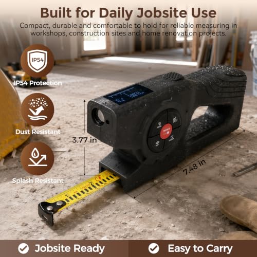 393Ft Digital Tape Measure 3-in-1 Laser Tape Measure & 16ft Tape - Image 4