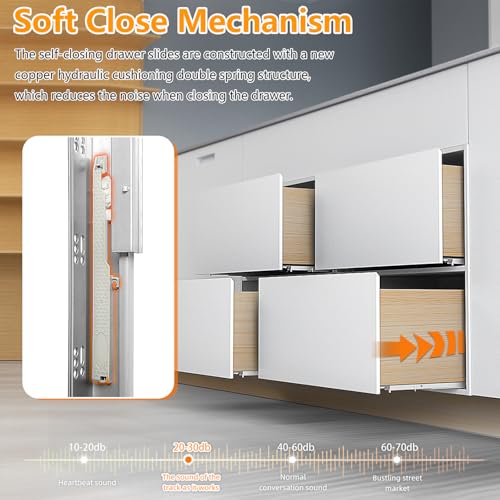 Undermount Soft Close Heavy Duty Drawer Slides 9 Inch, 80LB - Image 4