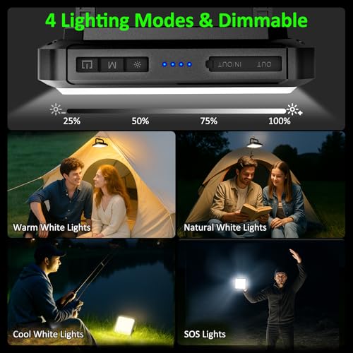 Portable Camping Lights, Rechargeable 20000mAh Dimmable - Image 4