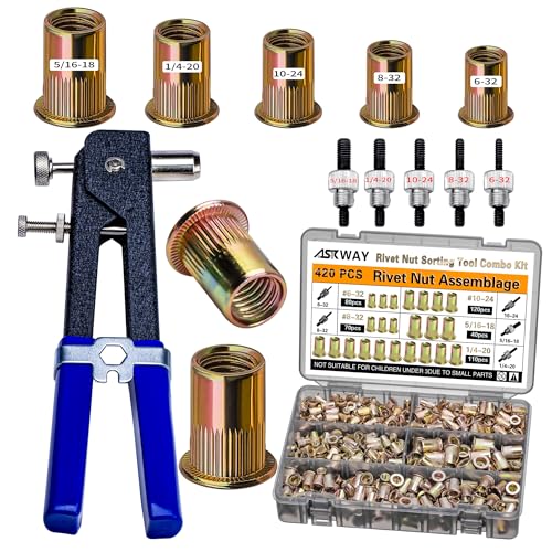 SAE Pressure Rivet Nut Tool Kit 420pcs, SAE Thread Rivet Nuts Kit - Image 2