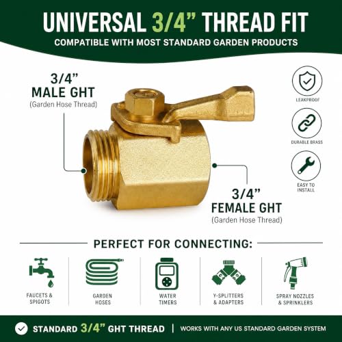 LIULO TOOL Brass Garden Hose Shut Off Valve, 2 Pack Heavy - Image 5