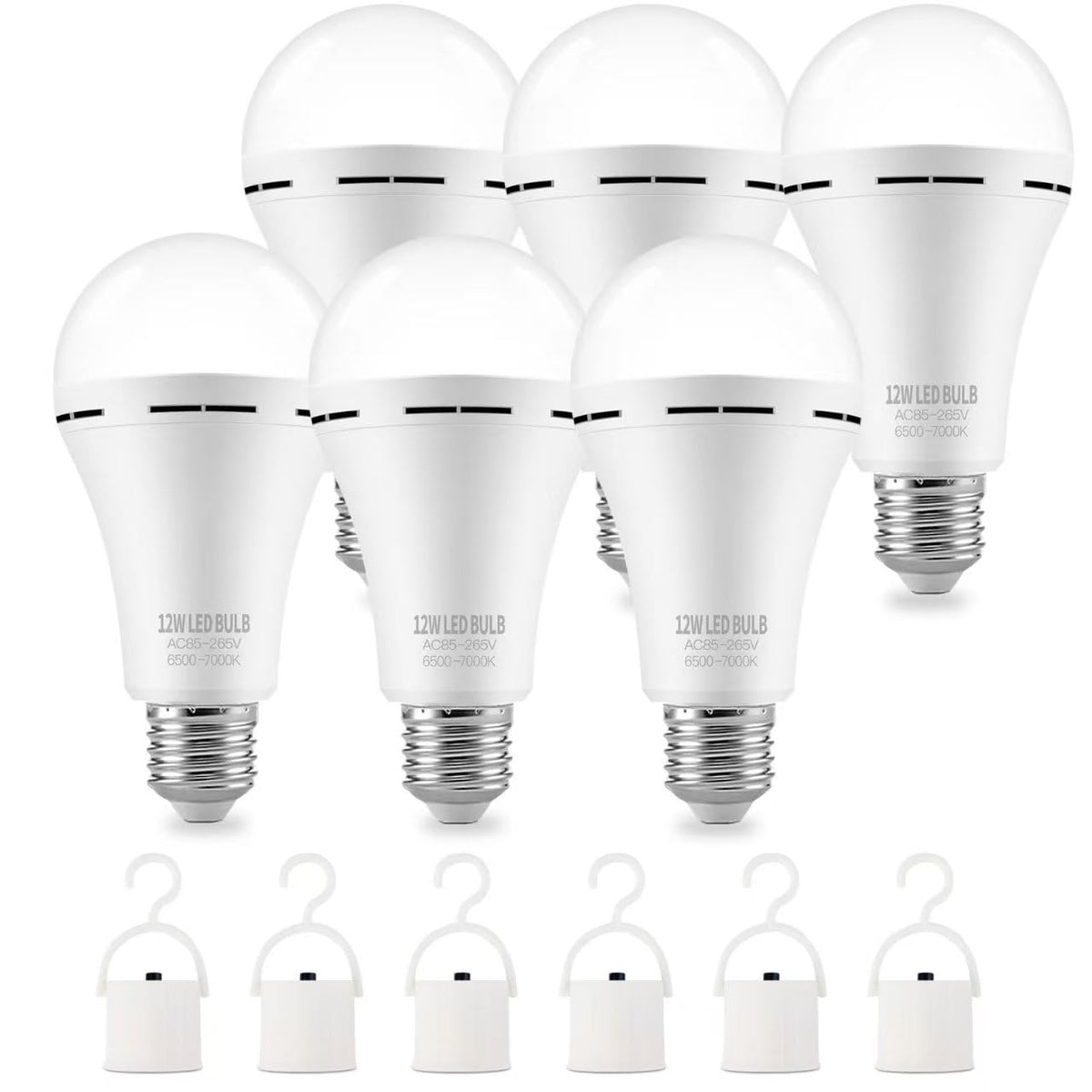 Emergency Rechargeable Light Bulb with Hook,Stay Lights Up - Image 1