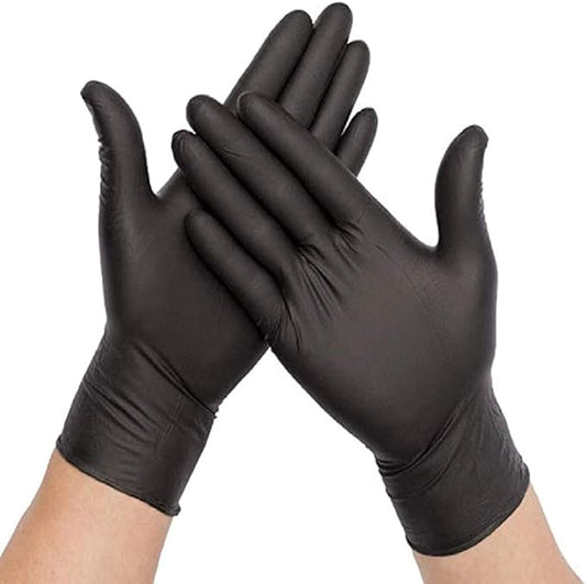 Black Industrial grade Powder Free Nitrile Gloves, 100/BX - 6mil - Size Large