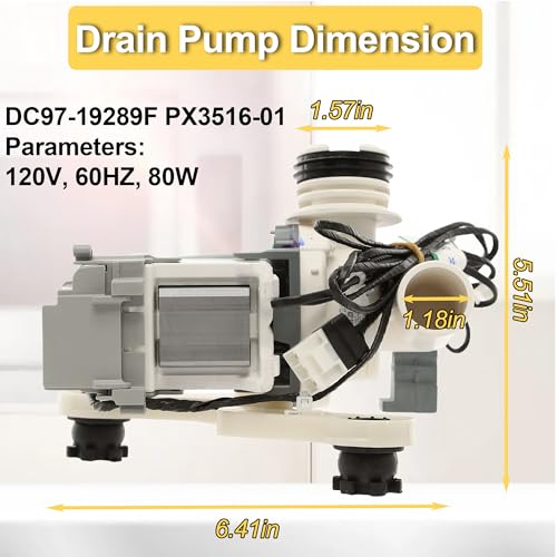 DC97-19289F Washer Drain Pump Compatible with Samsung - Image 3