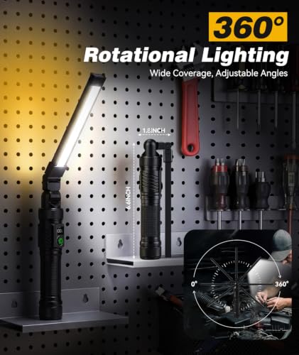 2Pack Dual-Sided Magnetic Rechargeable LED Work Light/Flashlight - Image 5