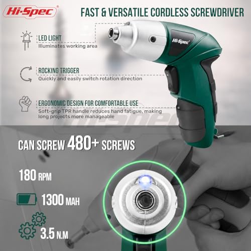 Hi-Spec 3.6V USB Electric Screwdriver for Home Repairs | Hand Tools - Image 5