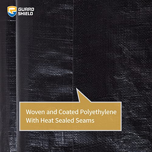 GUARD SHIELD Tarps Heavy Duty Waterproof 12x16 Feet Black Poly - Image 6