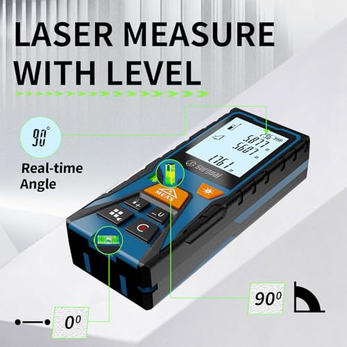 Laser Distance Measure Backlit LCD with Bubble Levels - Image 4