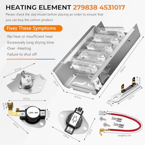 279838 W10724237 Dryer Heating Element Kit for Whirlpool - Image 6