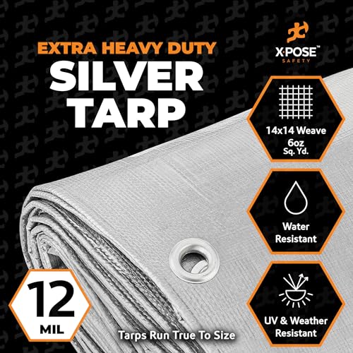 Heavy Duty Silver Poly Tarp 7' X 20' - Multipurpose Protective - Image 4