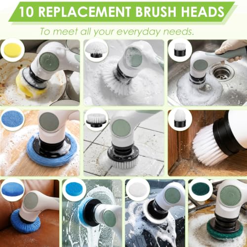 Cordless Electric Spin Scrubber with 10 Replaceable Heads - Image 4