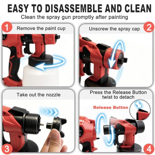 550W Electric HVLP Paint Sprayer 1200ml for Furniture Cabinets - Image 6