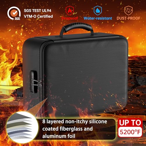 DocSafe Fireproof Document Bag Set(5200℉),Black - Image 6