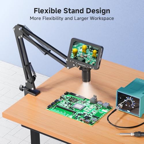 5" LCD Digital Soldering Microscope for PCB Repair with C-Clamp - Image 3