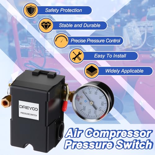 Dreyoo Air Compressor Pressure Switch, 120-155 PSI - Image 6