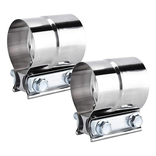 2.5 Inch Exhaust Clamps 2 Packs,2 1/2in Lap Joint Band Clamp - Image 1