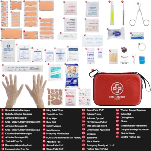 VRIEXSD Premium 320-Piece First Aid Kit, Waterproof EVA Hard - Image 4