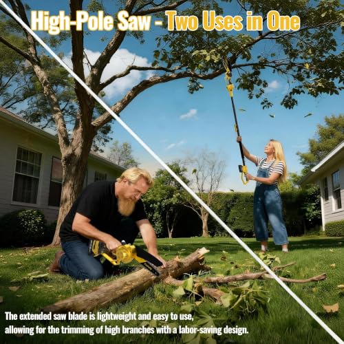 2-in-1 Electric Pole Saws for Tree Trimming, 6 Inch Mini Chainsaw - Image 5
