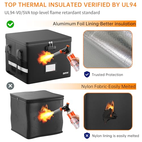ENGPOW 5200°F Fireproof Document Box with Lock, Heat - Image 4