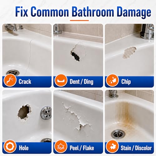Tub Repair Kit White, Bathtub Repair Kit for Enamel - Image 4