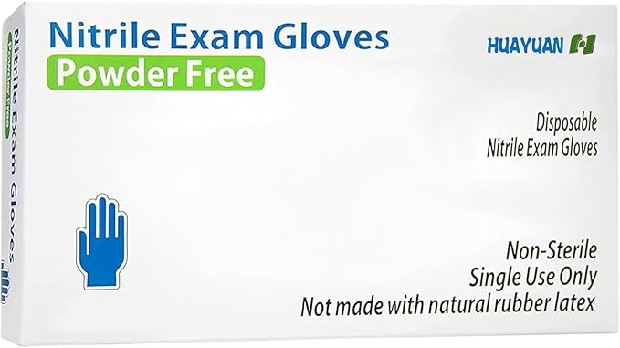 Style Setter Powder-Free Nitrile Disposable Exam Gloves, Industrial Medical Examination,Latex Free Rubber,Non-Sterile,Food Safe,Textured Fingertips,Ultra-Strong,Pack of 10(1000 PCS),Blue - Size Large