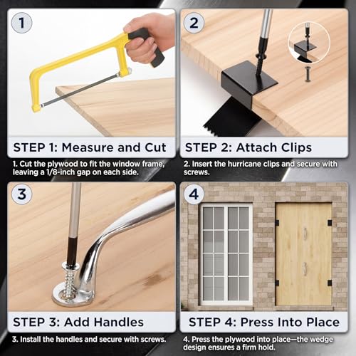40 Pcs Hurricane Window Clips with Handles for 1/2" Plywood Storm - Image 4