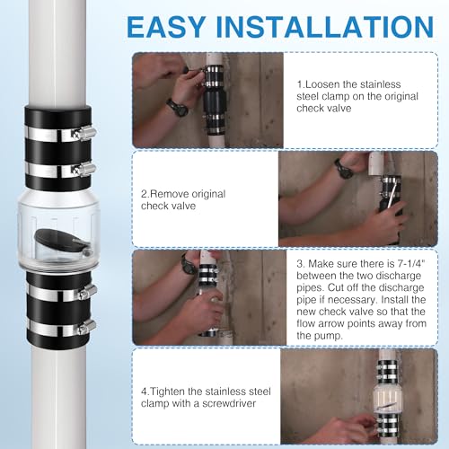 Quiet Sump Pump Check Valve, 2 Inch PVC Check Valve Fits | Hand Tools - Image 5