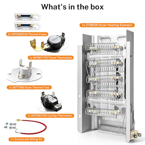 【UPGRADE】279838 Dryer Heating Element Kit, for Whirlpool - Image 4