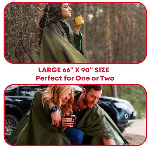 Olive Drab Green Warm Fire Retardant Blanket, 66" x 90" (80% - Image 7