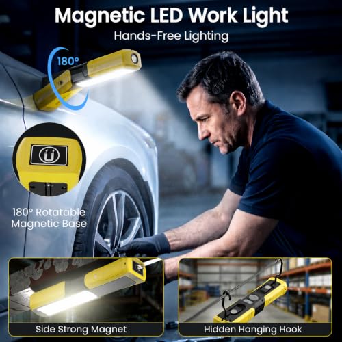 Magnetic Rechargeable Flashlight, LED Underhood Work Light - Image 3