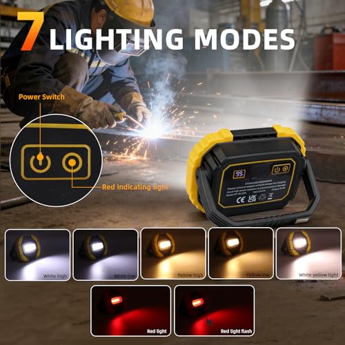 YXQUA 30W Rechargeable LED Work Light, 3000LM IP65 Magnetic Base - Image 6