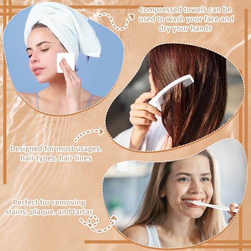 Hushee 300 Pcs Disposable Toothbrush Comb Towel Set - Image 3