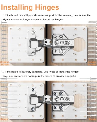 20 Pcs Cabinet Hinge Repair Plate Kit with 120 Pcs Screws, Sliver - Image 5