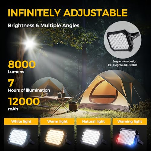 300W LED Solar Work Light Rechargeable, 8000LM LED Solar | Home Repair - Image 3