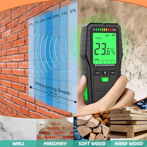 Pinless Moisture Meter for Wood Digital Wall Moisture Detector - Image 5