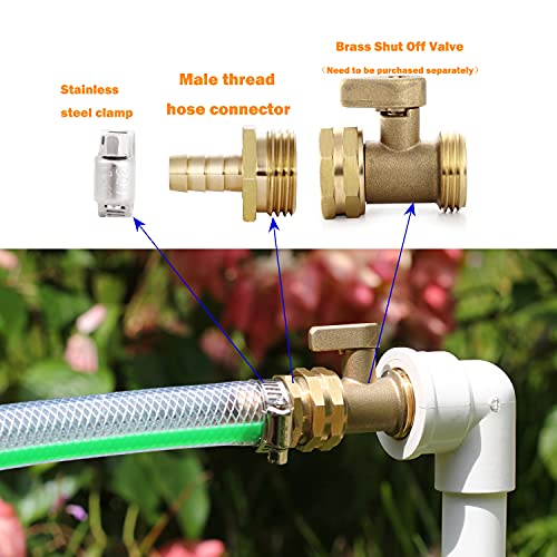 Solid Brass Garden Hose Repair Connector with Clamps Hose - Image 6