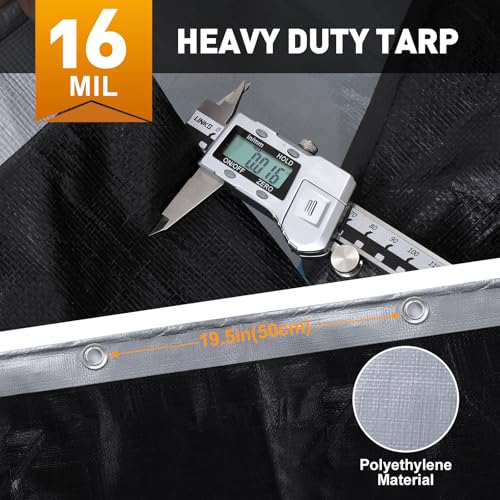 AROIC 10x20FT Heavy Duty Tarps, Waterproof 16 Mil Thick - Image 6