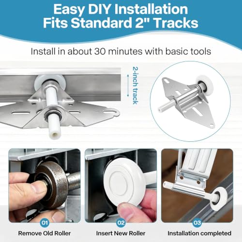 Garage Door Hardware Kit, White, Fits 16x7 & 18x7 Doors - Image 5