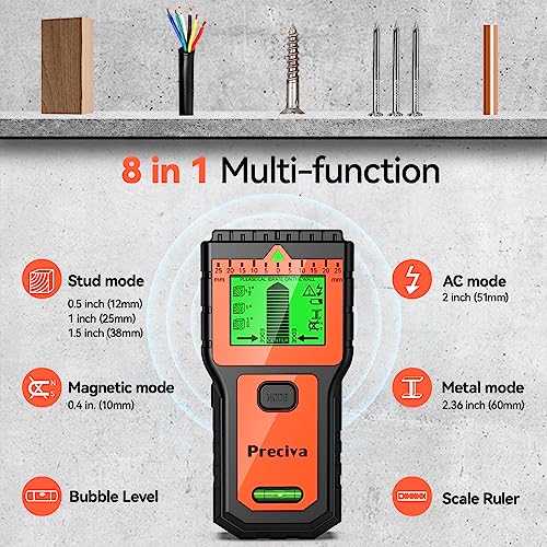 Stud Finder, Preciva Wall Scanner-8 in 1 Multifunctional | Home Repair - Image 5