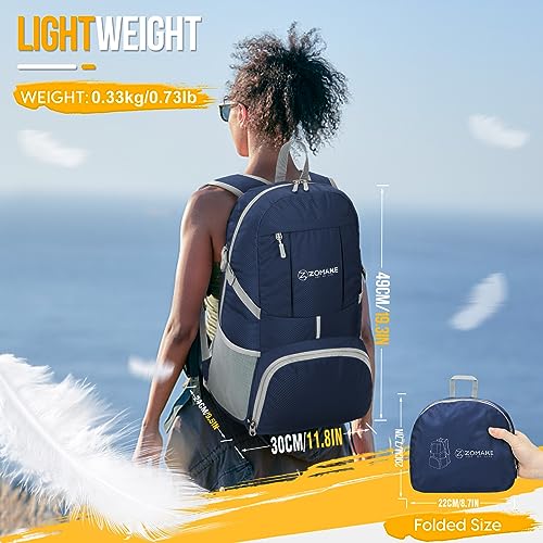 ZOMAKE Lightweight Packable Backpack 35L, Water Resistant - Image 3