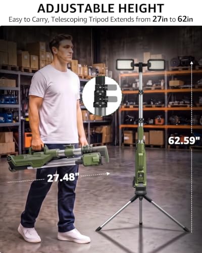 L6 Rechargeable Telescopic Camping Work Light with Tripod Stand - Image 3